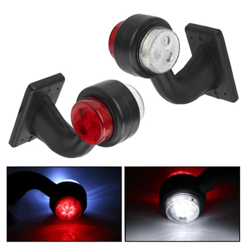 

LEEPEE 12/24V LED Side Marker Light Tail Light Assembly Indicator Lamp Red White Car-styling 2Pcs/set Truck Lamp