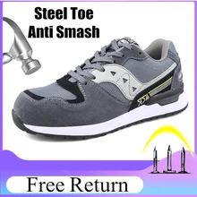 Размер 47, защитные ботинки, мужские Дышащие Модные защитные ботинки со стальным носком, рабочие кроссовки, устойчивые Zapatos De Seguridad