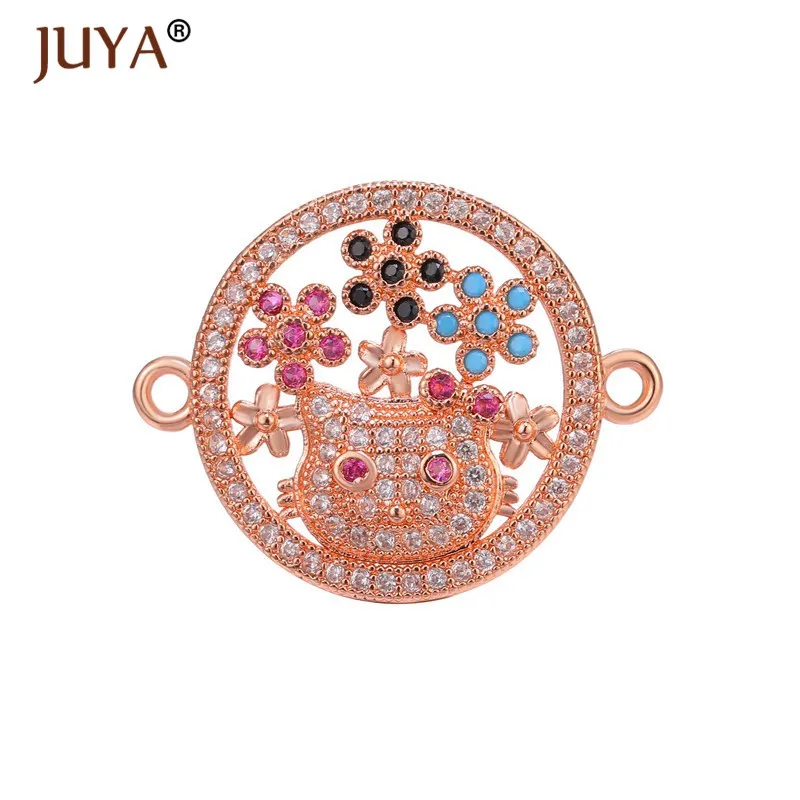 rose gold Мода 10 видов стилей золотистый Серебристый с розой позолоченный циркониевый разъем для камней подвески аксессуары для ювелирные изделия, браслеты для изготовления - Цвет: rose gold