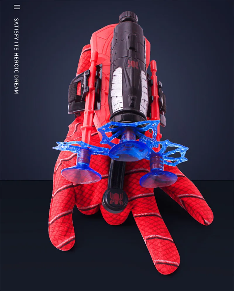 Kind Superheld Spiderman Actionfigure Figuren Launcher Handschuhe Spielzeuge Hot 