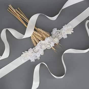 

TOPQUEEN S331Maternity Sash Belt Flower Sash Pearl Belts for Dresses Wedding Sash Thin Black Belt Flower Belt Belt for Coat