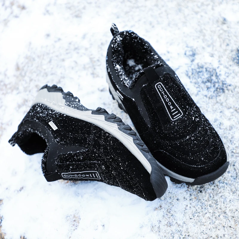 

Winter Shoes Suede Leather Men Shoes Fur Warm Men Casual Shoes Outdoor Men Loafers Non-slip Snow Shoes Hot Men Footwear