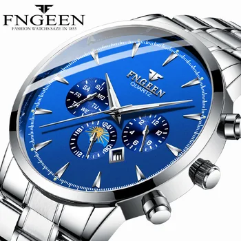 

FEGEEN Brand Luxury Quartz Mens Watches Man Sport Watch Waterproof Wristwatch Men Date Clock Relogio (Small Dial Not Work A3349