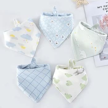 5PCS Cotton Triangle Baby Bibs 1
