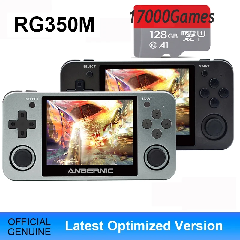 US $43.86 Gray RG350 Handheld Game Console RG350M Metal Shell Console Open Source System 35 Inch IPS Screen Retro Ps1 Arcade 3D Games