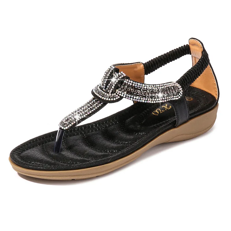 

Summer Shoes Women Sandals Soft Leather Women Crystal Shoes Bohemia Beach Sandals Ethnic Ladies Sandal Women Flat Shoes X6X35284