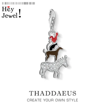 

Bremen Town Musicians Pendant Charm Fit Bracelet Women Men 2020 925 Sterling Silver Fashion Jewelry Donkey Dog cat cockerel Gift