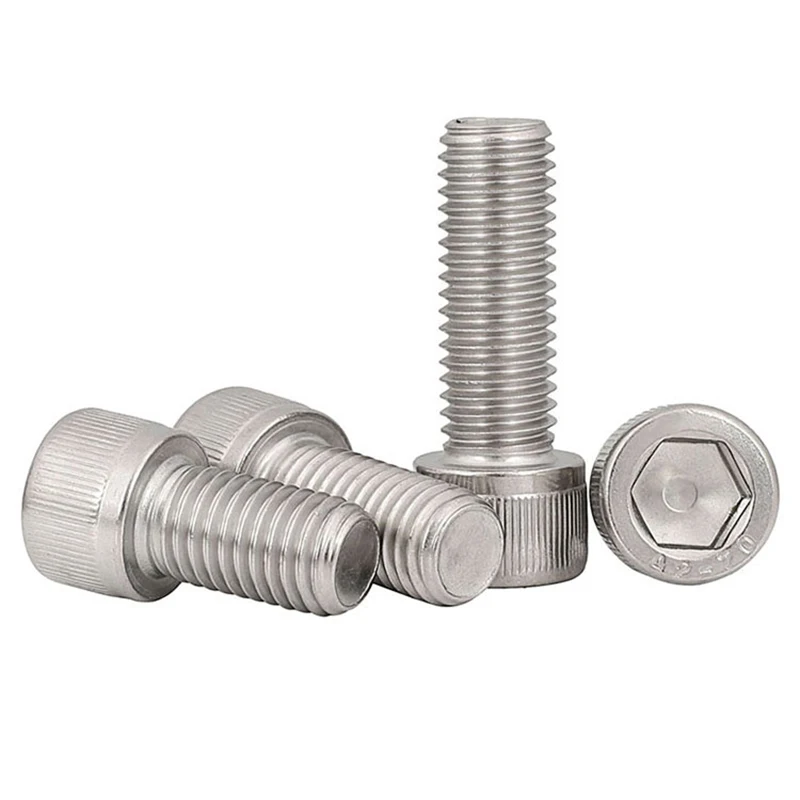 M1.4 M1.6 M2 M2.5 M3 M4 M5 M6 M8 M10 304 Stainless Steel DIN912 Hexagon Hex Socket Head Cap Allen Bolt Screw L=3-80mm