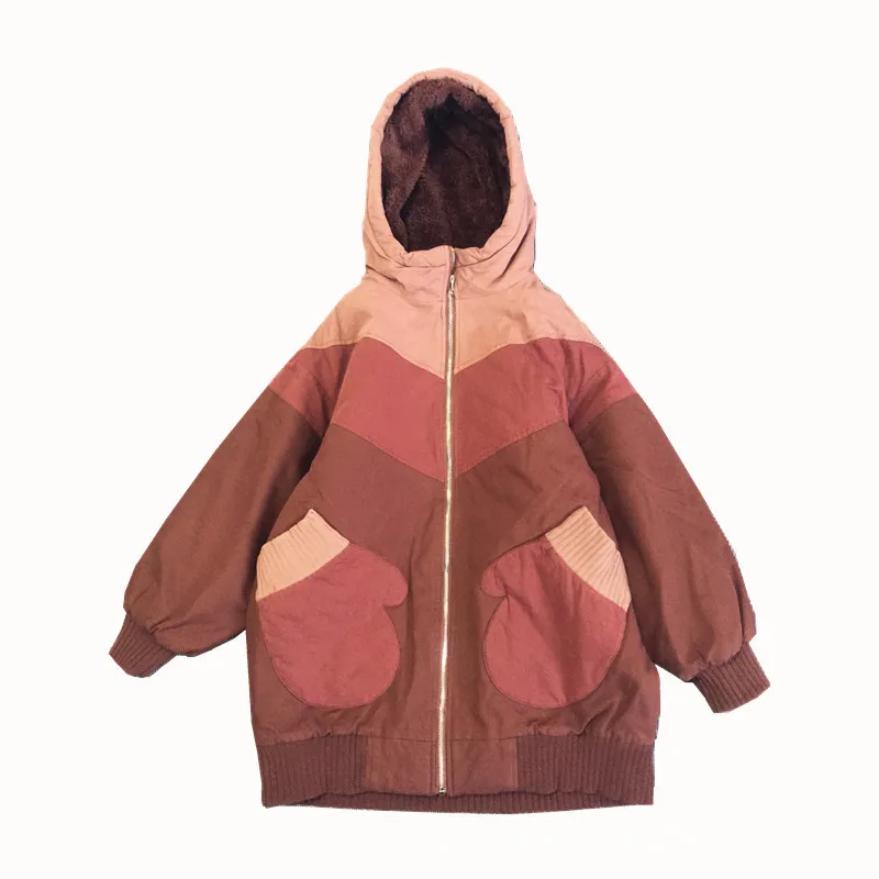 Johnature Casual Loose Womens Winter Jackets And Coats New Simple Thickening Patchwork Parka Women Coat Cotton Clothes