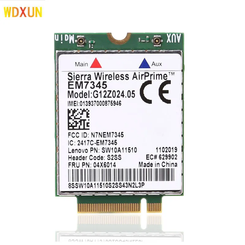 Карбоновая карта Lenovo thinkpad T440 T540P W540 X240 X250 X1 gobi5000 EM7345 NGFF M.2 WWAN 04X6014 LTE/hспа + 42-мб/с 4G |