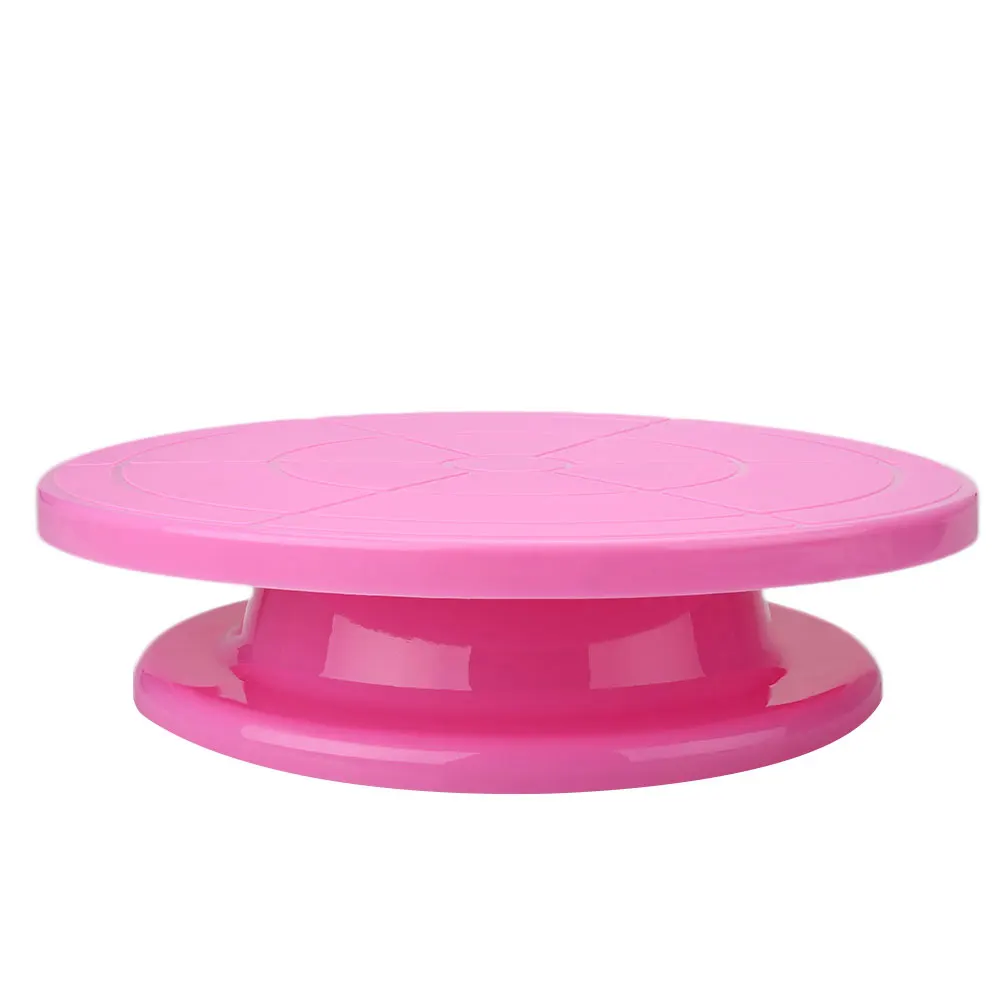 Pink Вращающаяся вращающаяся Платформа дисплей подставка для выпечки украшения торта кухонные принадлежности - Цвет: Pink