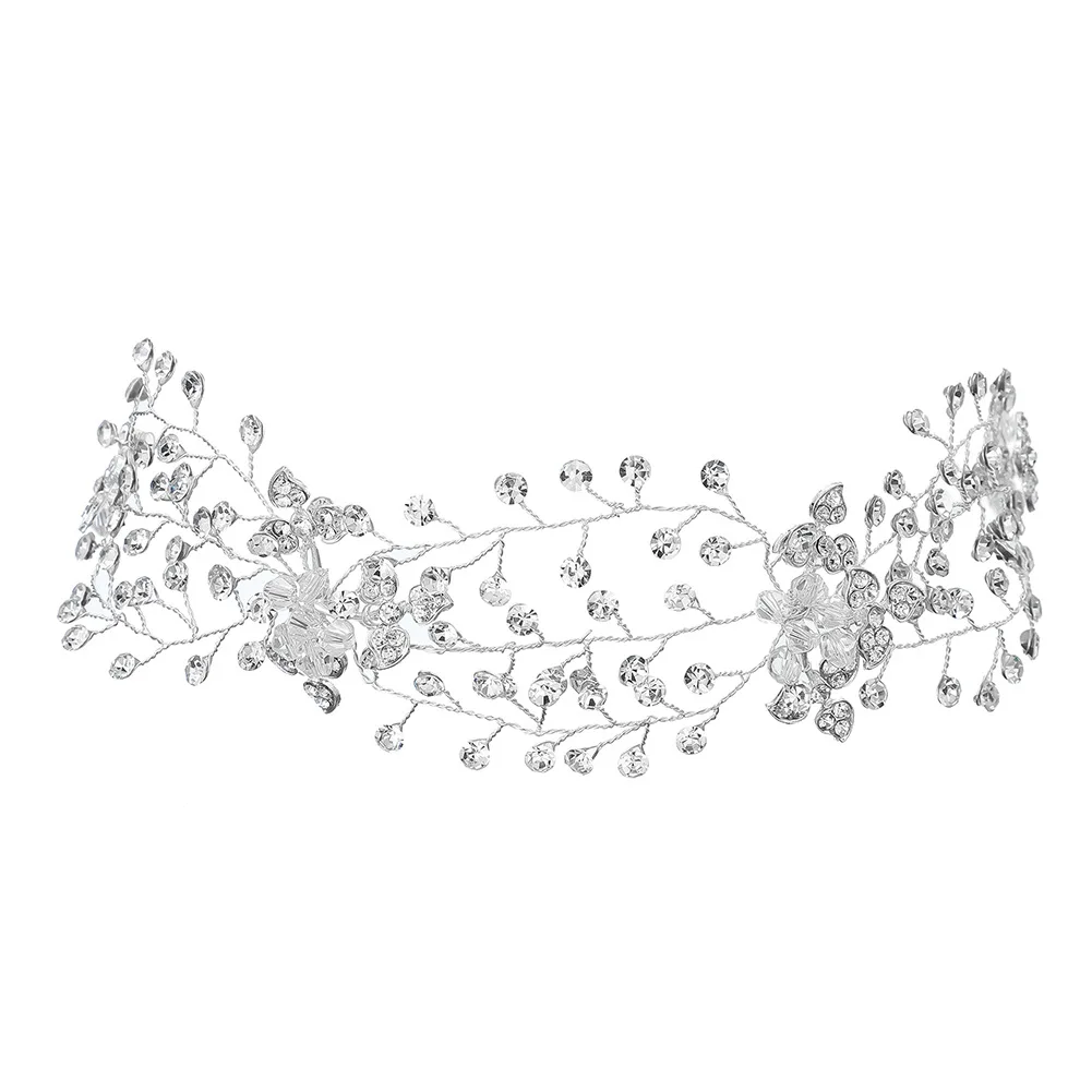 

New Style Leaves Man-made Diamond Hair Bands Hair Band Europe And America Creative-Bride Hair Band Handmade Bride Headdress