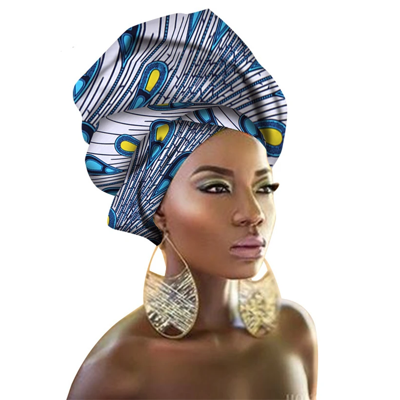 29 цветов, африканские головные повязки, нигерийские головные повязки геле для женщин, богатая головная повязка с принтом, традиционные базенские платья, шарф 50*180 см - Цвет: Color25