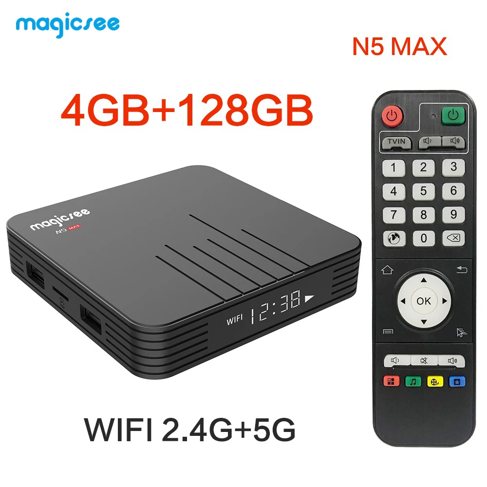 Приставка Смарт-ТВ Magicsee N5 Android 9 0 S905X3 4 ядра 64 бит + 128/2 ГБ | Электроника