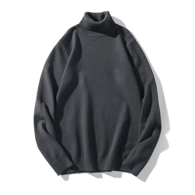 BOLUBAO, мужские одноцветные свитера, Осень-зима, Мужская водолазка, пуловеры, мужской облегающий вязаный свитер, брендовая одежда - Цвет: Dark Gray
