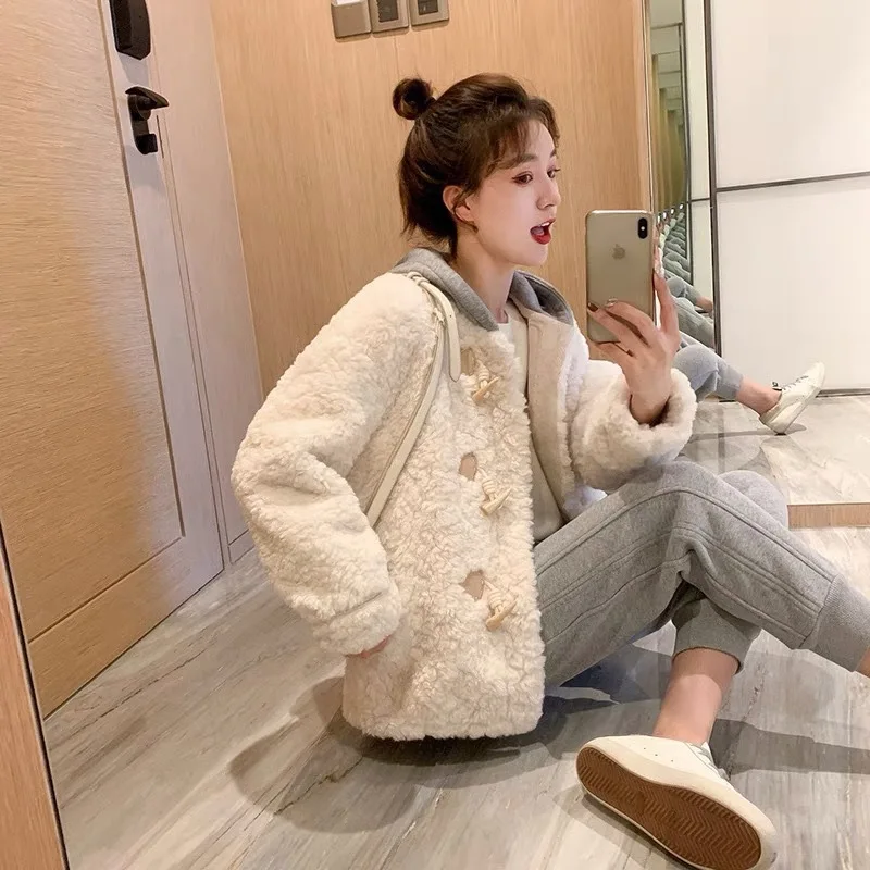 Hooded Short Jacket Female Niche Autumn and Winter Petite Top Warm-Keeping Cotton Clothing