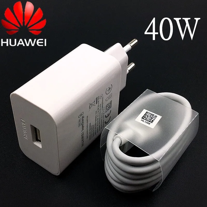 Оригинальное зарядное устройство для Huawei P40 Pro 40 Вт адаптер суперзарядки 5 А