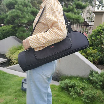 

Trumpet Gig Bag Professional Padded Soft Carrying Case Oxford Cloth Backpack Handbag with Shoulder Strap Instrument (Black)