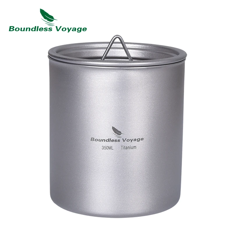 Boundless Voyage Camping Mug Titanium Cup Tourist Tableware Picnic Utensils Outdoor Kitchen Equipment Travel Cooking Set