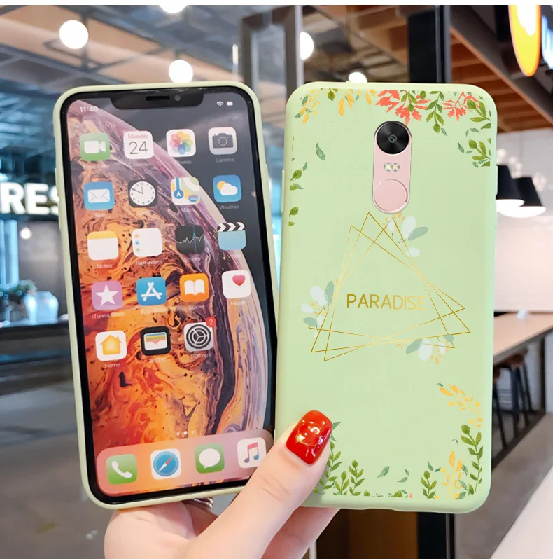 Matte Silicone Soft TPU Shell For Xiaomi Redmi Note 4 4x Note 5Pro Note 5A Cartoon Butterfly Shell For Redmi Note5a Phone Cover cell phone lanyard pouch