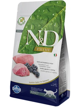 

FARMINA FARMINA CAT N & D PRIME LAMB & BLUEBERRY bezzernovoy adult cats with lamb and blueberries