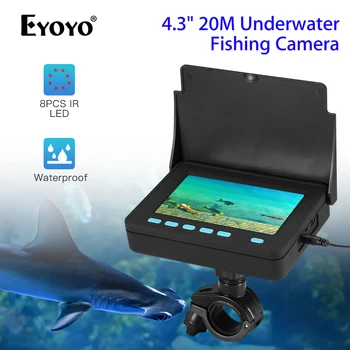 

Eyoyo 4.3Inch LCD Finshing Video Camera Kit With 8PCS LED Lights 10000mAh Battery Visual Fish Finder 1000TVL For Ice Fishing