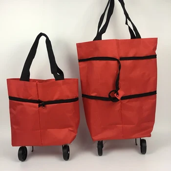 

New Reusable Trolley Shopping Bag Portable Oxford Folable Tote bag Shopping Cart Grocery Bags with Wheel Organizer Shopping Bag