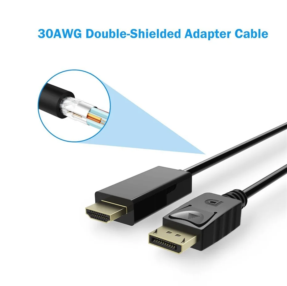 DP HDMI кабель Дисплей порт к HDMI кабель hdmi кабель Дисплей порт кабель 1080P 60 Гц конвертер DP 1,2 для HDTV проектора ноутбука ПК