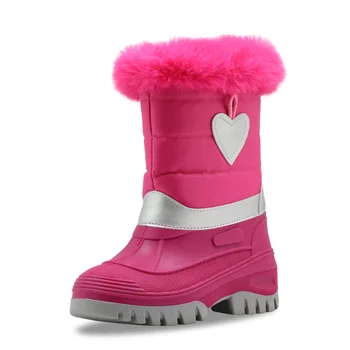 

Winter PU Leather Girls Snow Boots Super Warm Waterproof Children Shoes Fashion Kids Boots With Plush Size 27-32
