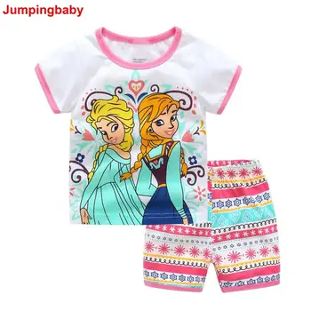 

2019 Girls Summer Clothing Conjunto Menina Pyjamas Kids Animal Giraffe Children Clothing Set Ensemble Fille Meisjes Kleding Robe