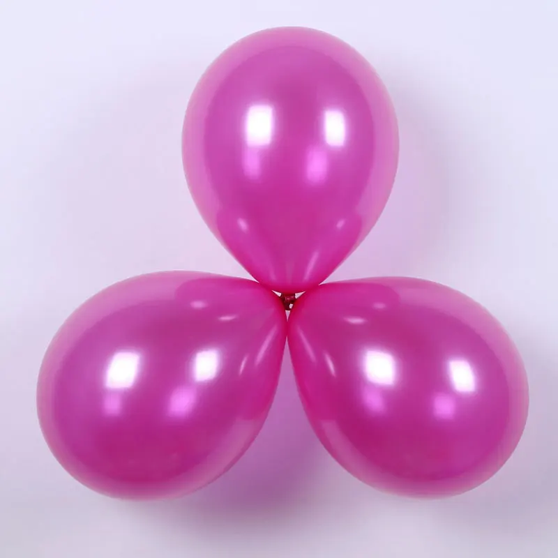 Rose Red 50 шт. 10 дюймов розовые синие металлические хромированные латексные шары толстые жемчужные металлические хромированные цветные воздушные шары для свадебной вечеринки - Цвет: Rose Red
