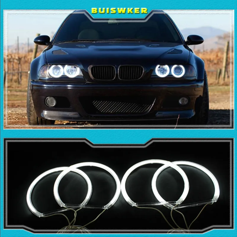 

CCFL ангельские глазки комплект теплый белый ореол кольцо для BMW E46 325i 325xi 330i 330xi с HID фары 1999-2005 Demon Eye