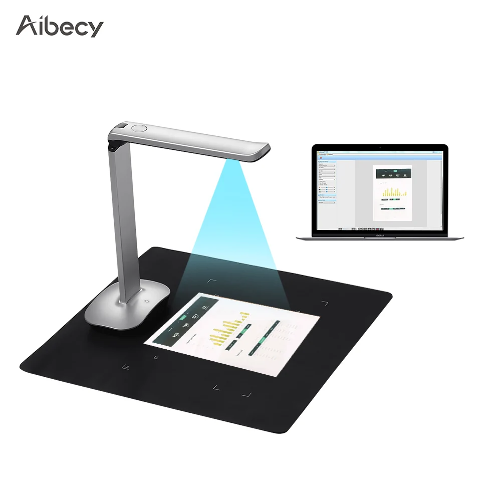 Aibecy F50 Foldable HD USB Book Document Camera Scanner Foot Pedal LED