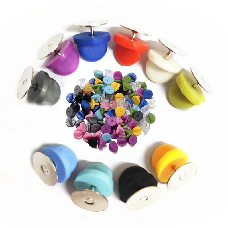 50 Ensemble Lot Fermoir En Caoutchouc Avec 10mm Dos De Goujon Pour Badge Broche Fabrication De Bijoux Papillon Capuchon D Embrayage Broche Support De Base Resultats De Bricolage Aliexpress