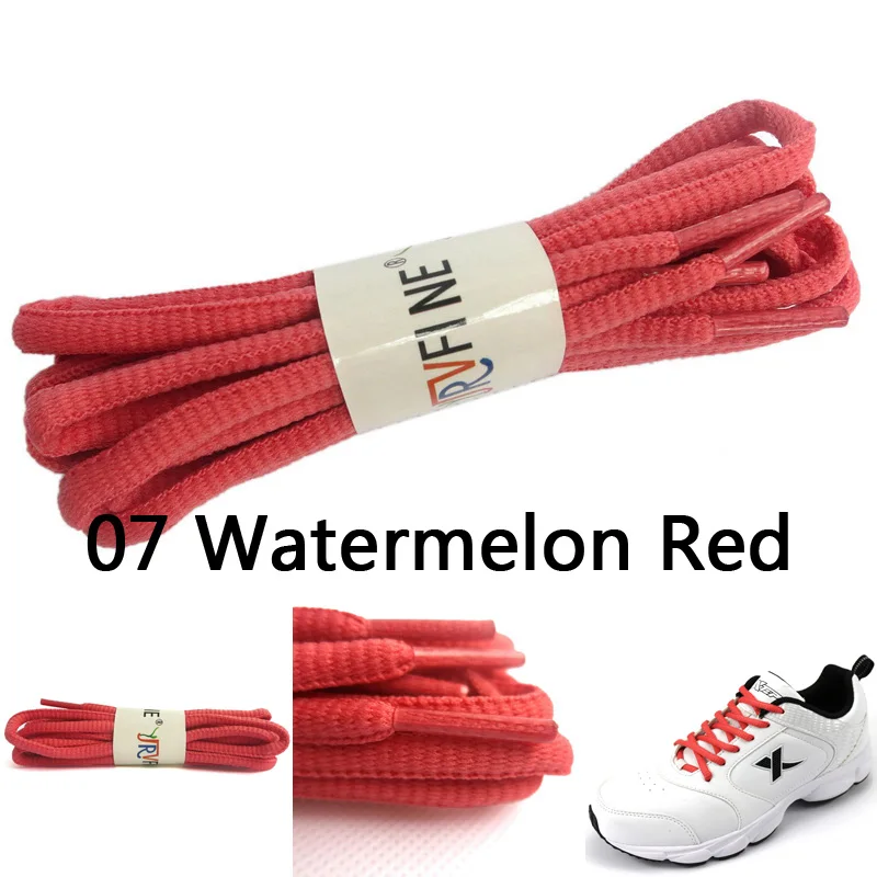 07 Watermelon Red YJRVFINE овальные спортивные шнурки, брендовые высококачественные полукруглые 1/" шнурки для кроссовок, спортивная обувь, шнурки, 1 пара - Цвет: 07 Watermelon Red