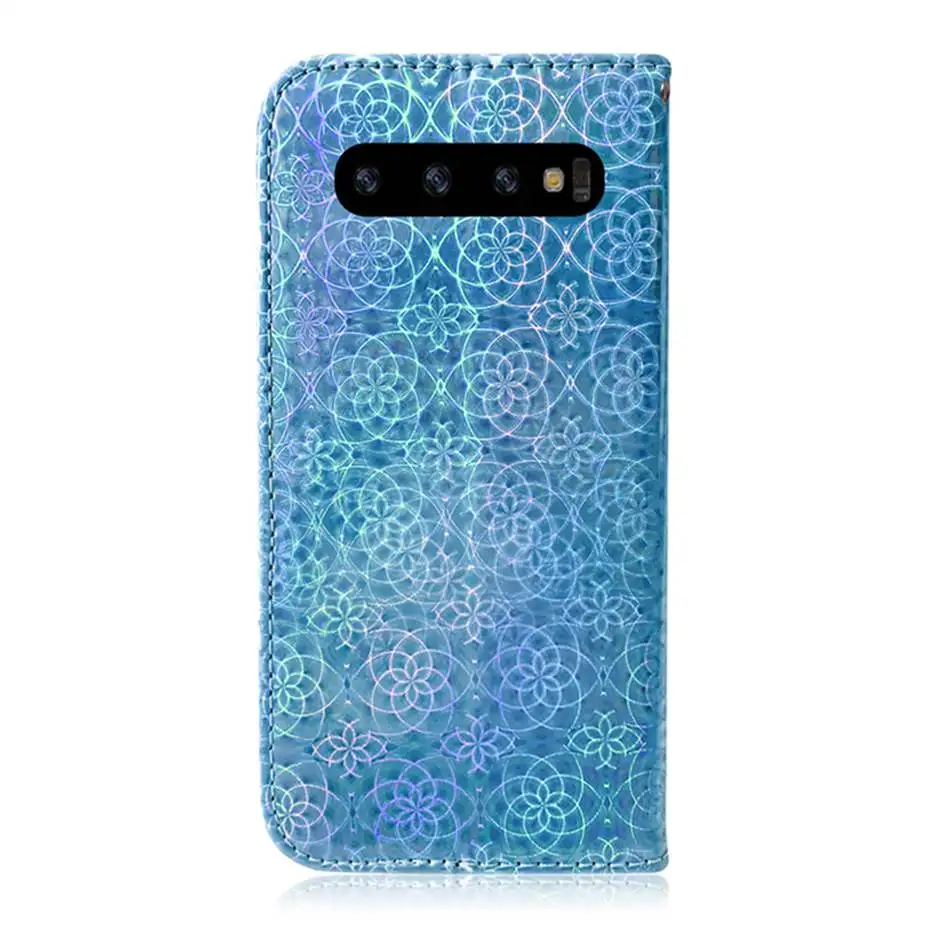 Лазерный флип раскладный кожаный чехол для samsung Galaxy S10 S9 S8 S7 Plus Note 10 9 Pro A10 A20 A30 A40 A50 A70 A90 A60 A80 M10 M20 M30 M40 S