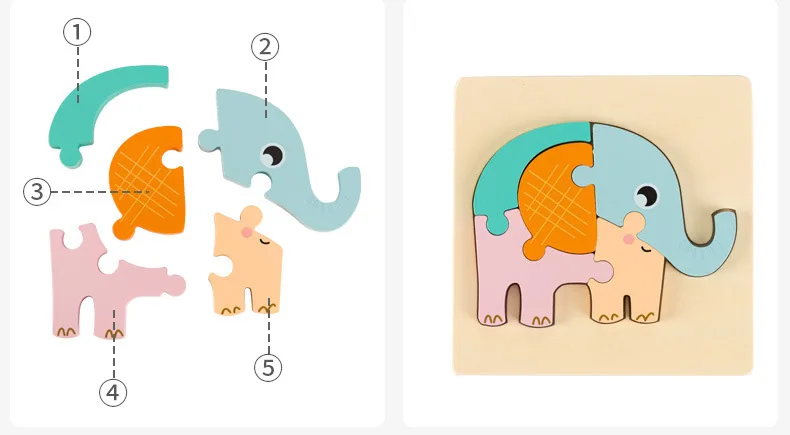 Высококачественный Детский 3D Деревянный пазл Обучающие Игрушки для раннего