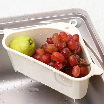 

Triangle Storage Holder Multifunctional Drain Shelf Kitchen Sucker Storage Rack Plastic Corner Sink Strainer