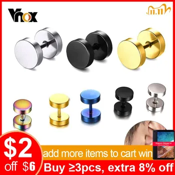 

Vnox Fashion Stainless Steel Stud Earrings for Women Men Barbell Darbell Punk Gothic Retro Brincos