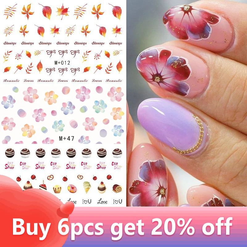 1 шт Nail Art Наклейки Конфеты Кекс цветок переводятся с помощью воды наклейки для
