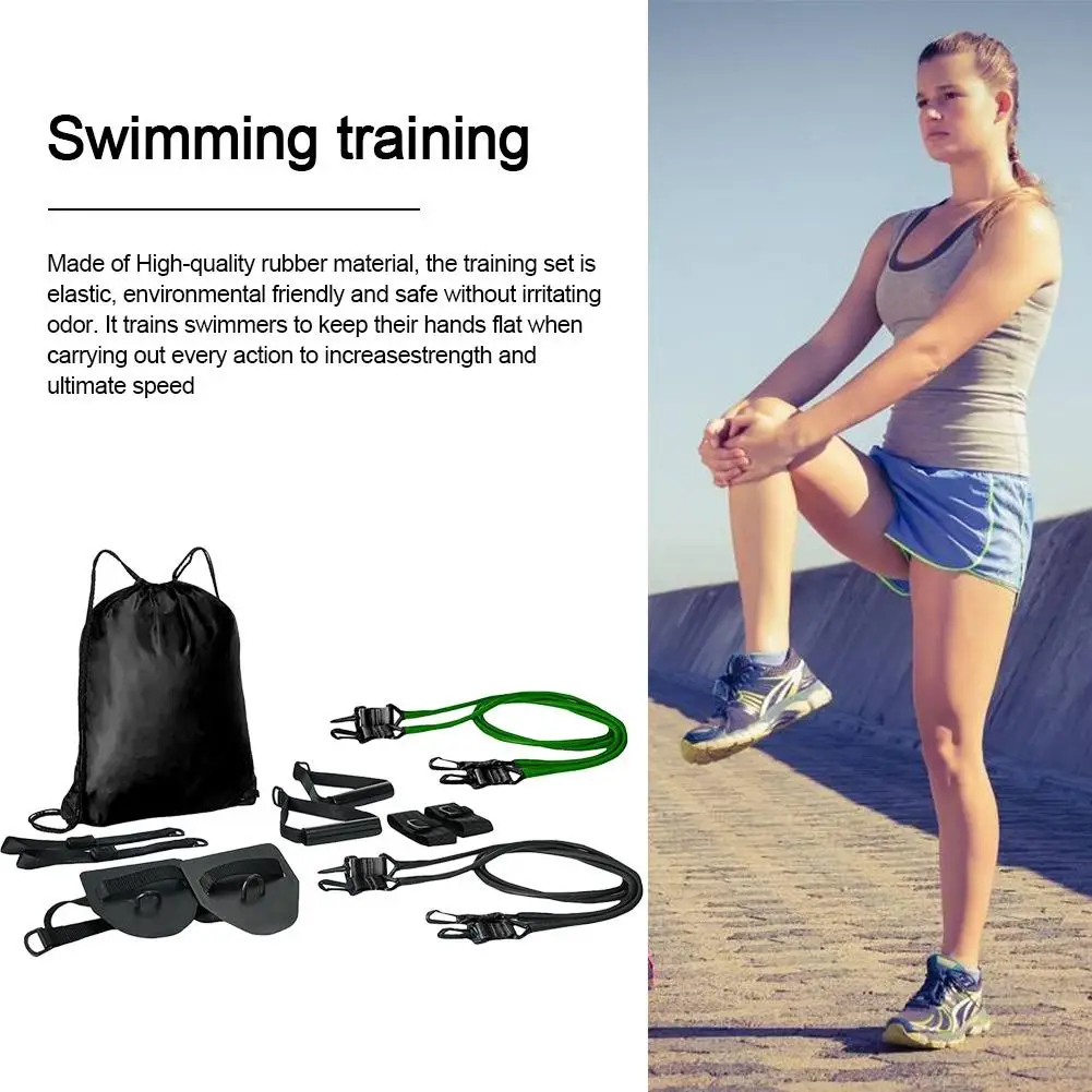 

Lightweight Pull:251b * 2m * 2 Advanced Swim Training Set No Slipping Muscles Strengthening Webbed Gloves Swim Trainer Set