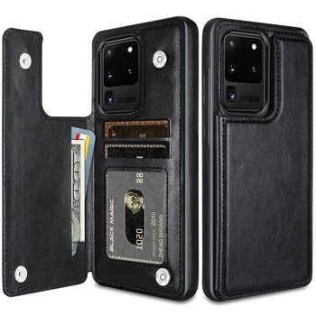 

For Samsung Galaxy S20 Ultra S20 S10 Plus A51 A71 Wallet Case Luxury Slim Fit Premium Leather Card Slots Shockproof Flip Shell