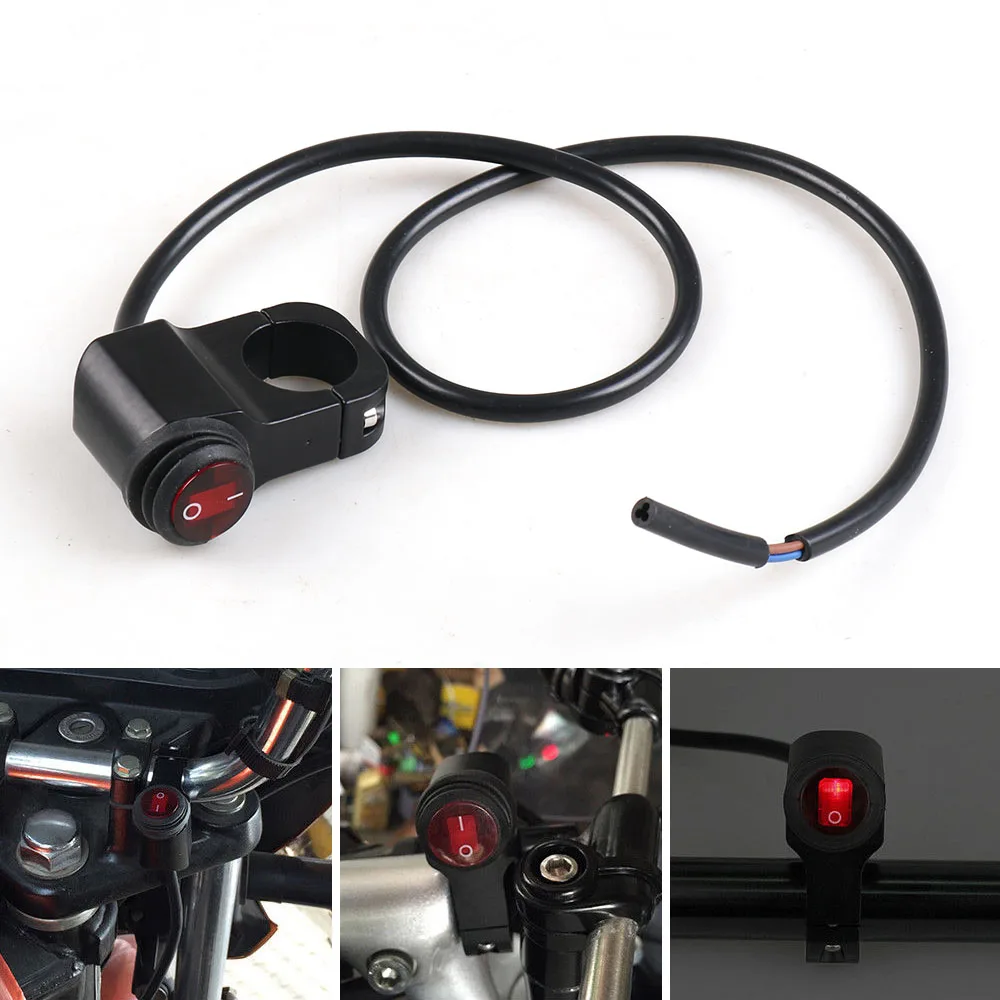 Interrupteur Moto Cycling retail 22mm for Spotlight HeadLight Electrical System 12V Motorcycle Handlebar Waterproof Control Switch CNC Aluminum For Under 7/8 23mm Diameter Handlebar 