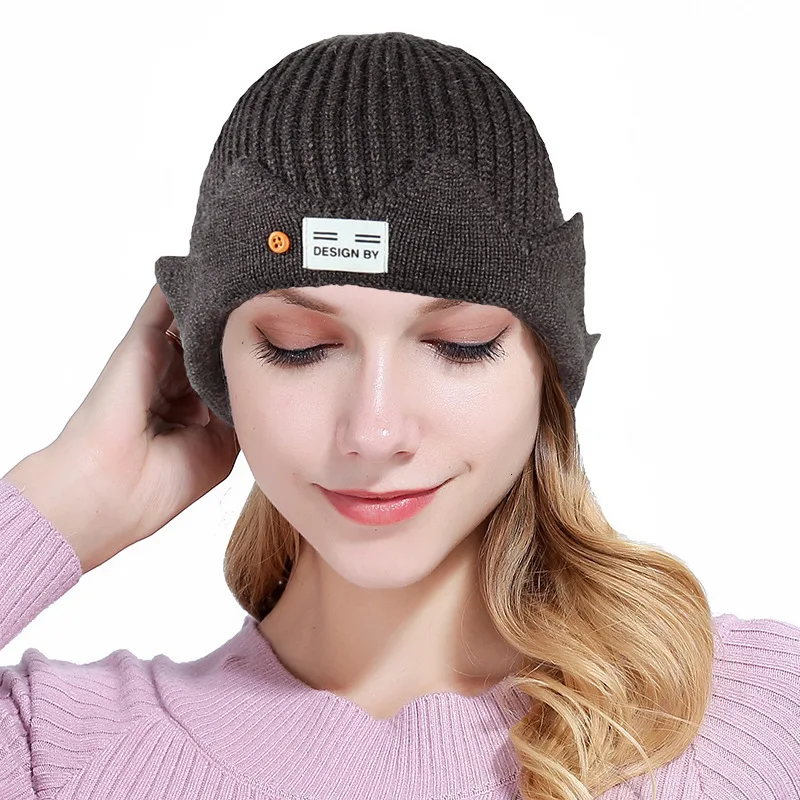 Дикая личность шерстяная шляпа женщина Skullcap Красивая драма мужской основной непрерывной системы школы ветер корона вязание шляпа
