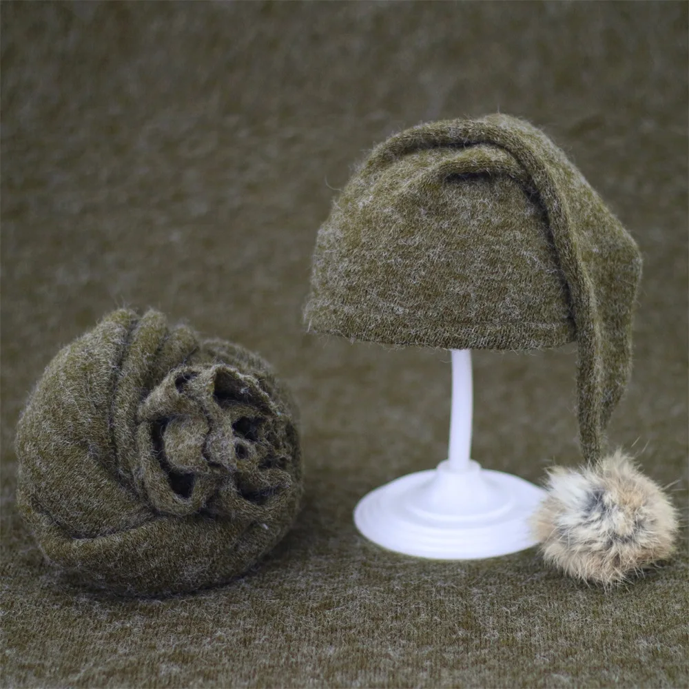 2 قطعة قبعة لف مجموعات Newbornn التصوير الدعائم بن...