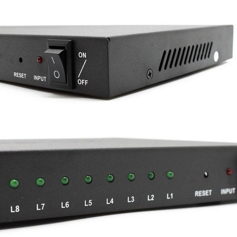 HDMI сплиттер 1x8 Amplify 15 м HD1080P 8-портовый сплиттер поддержка 3D HDMI V1.3 Видео Аудио конвертер HDMI переключатель для HDTV,+ коробка
