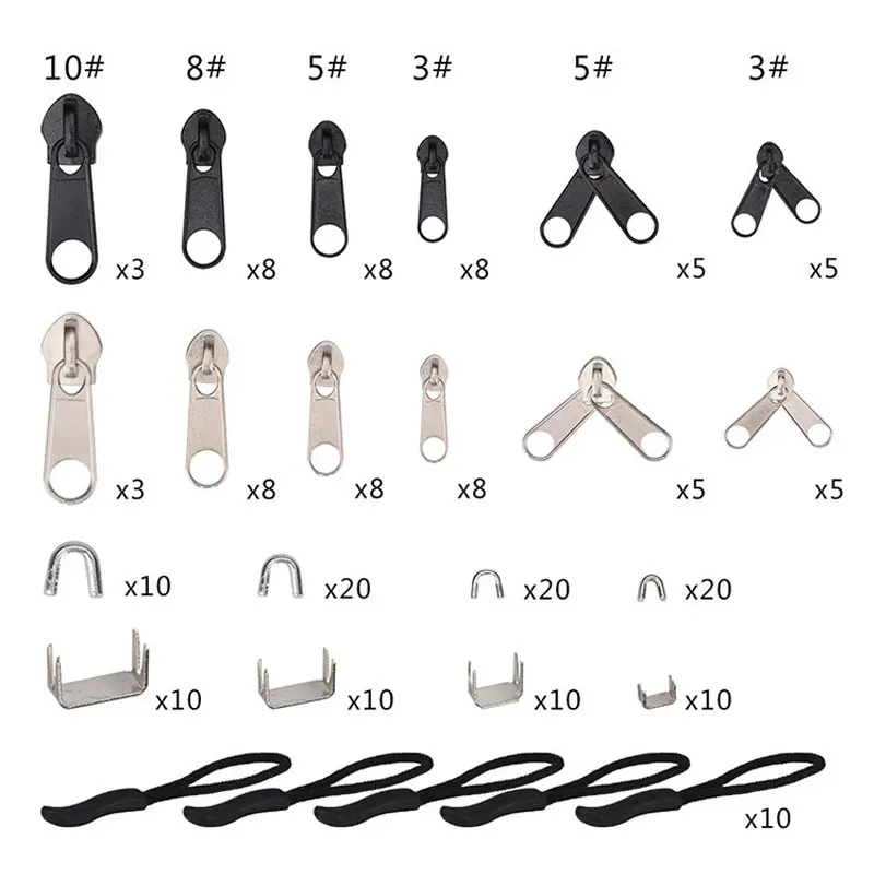 

Fix Zipper Slider Zipper Head Universal Kit Replacement For Broken / Wearable Sliders Instant Repair Zipper Useful Home textile