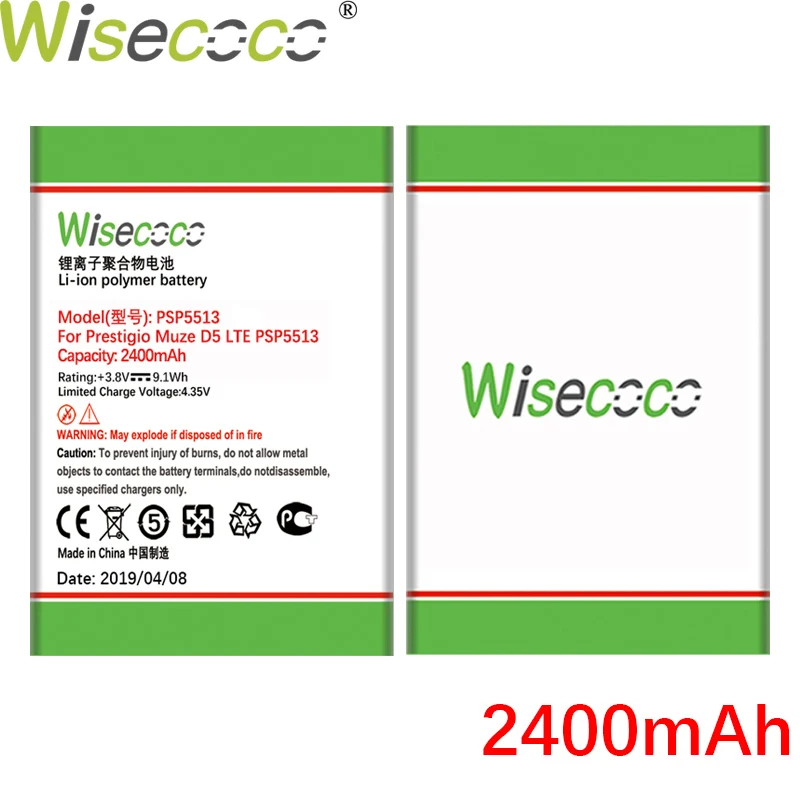 Wisecoco PSP5513 2400 мАч Новая батарея для Prestigio Muze D5 LTE PSP5513 телефон высокое качество батарея+ номер отслеживания