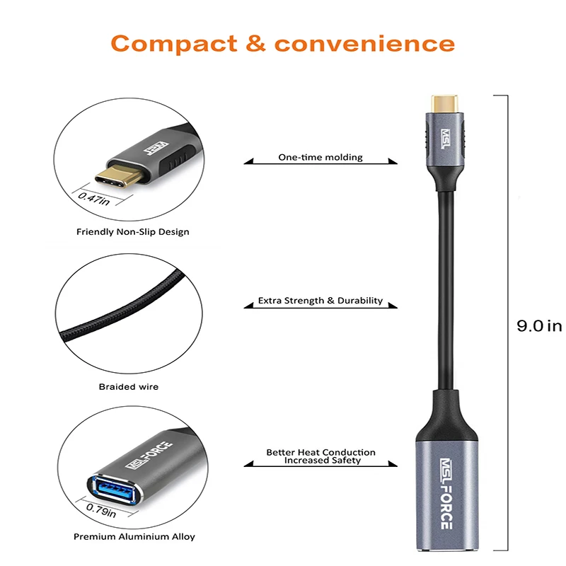 Адаптер usb otg USB3.0 type c для зарядки и синхронизации данных 5 Гбит/с USB конвертер Ipad Pro