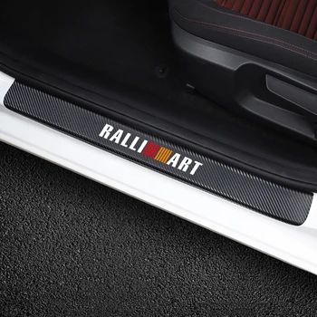 

4Pcs Car Carbon Fiber Door Sill Threshold Protect Sticker For Mitsubishi RALLIART Lancer ASX Outlander Pajero Galant Car Styling